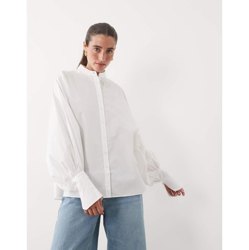 BOSS Orange extreme sleeve shirt in white