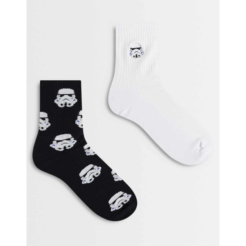 ASOS DESIGN 2 pack stormtrooper socks in multi