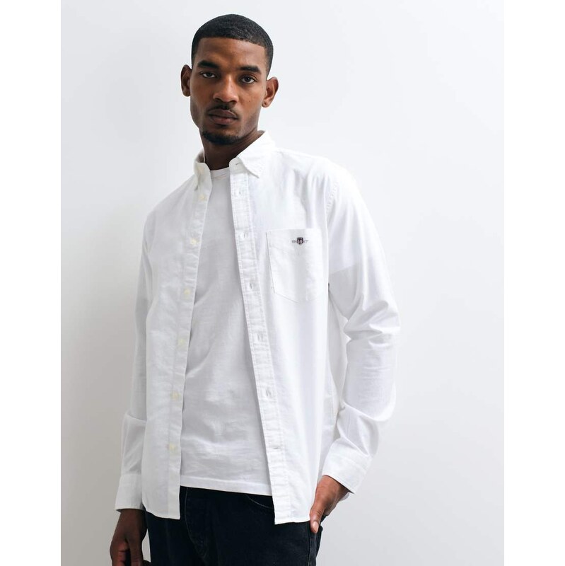 Gant regular fit classic oxford shirt in white