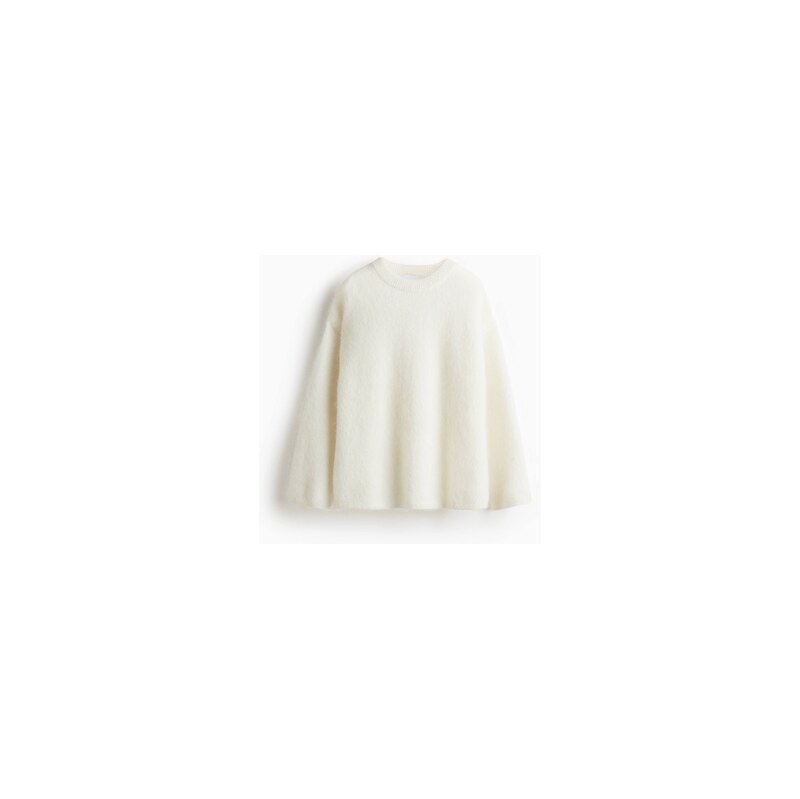 H&M - Oversized svetr z mohérové směsi - Bílá