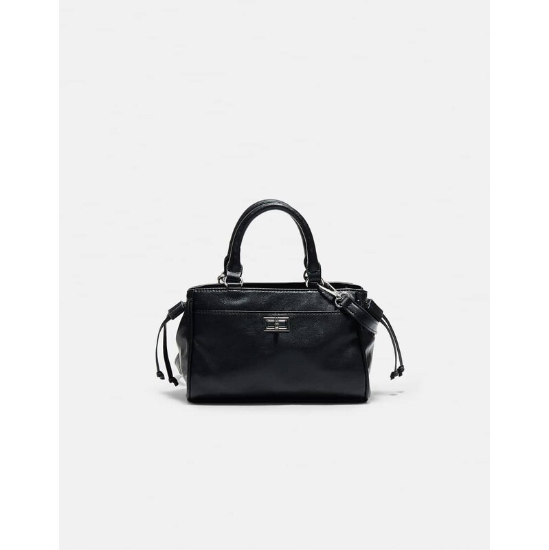 Stradivarius Mini flap city bag in black