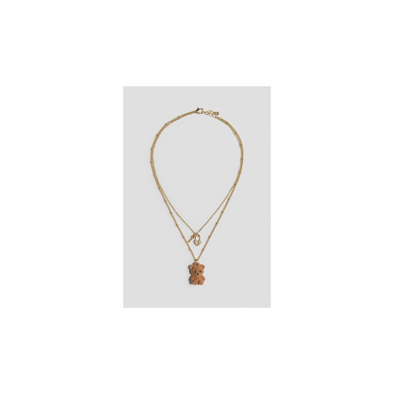 H&M - Náhrdelník - Zlatá/Medvídek