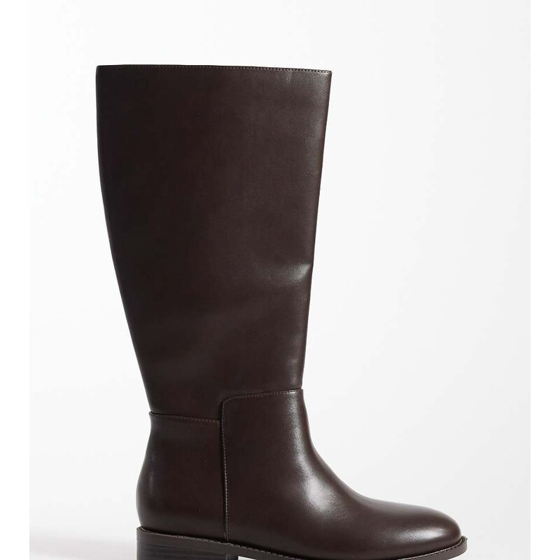 London Rebel Wide Fit Paloma refined riding boots in brown