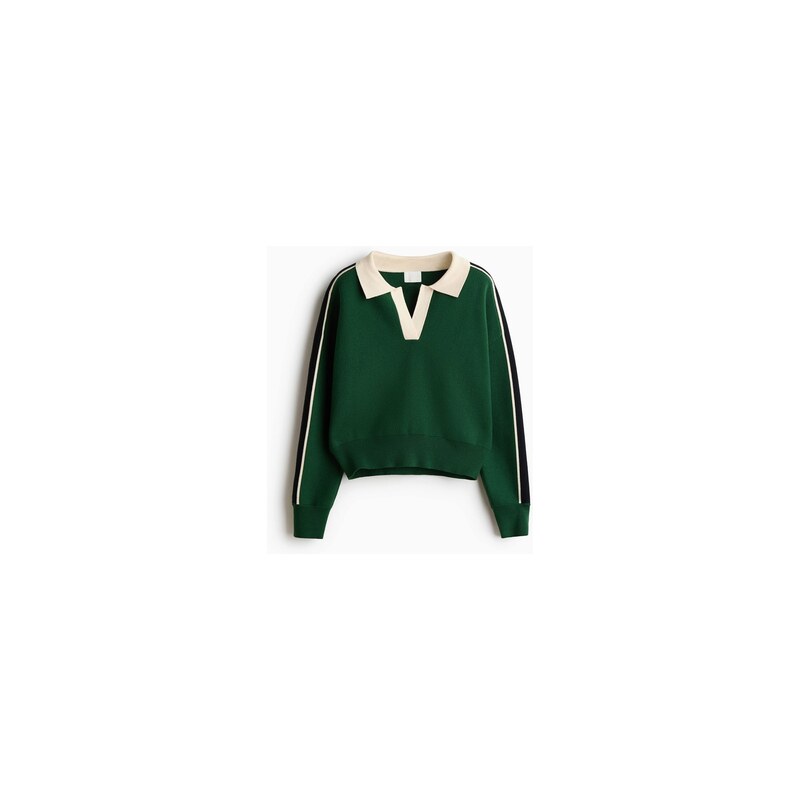 H&M - Oversized tops límečkem - Tmavě Zelená