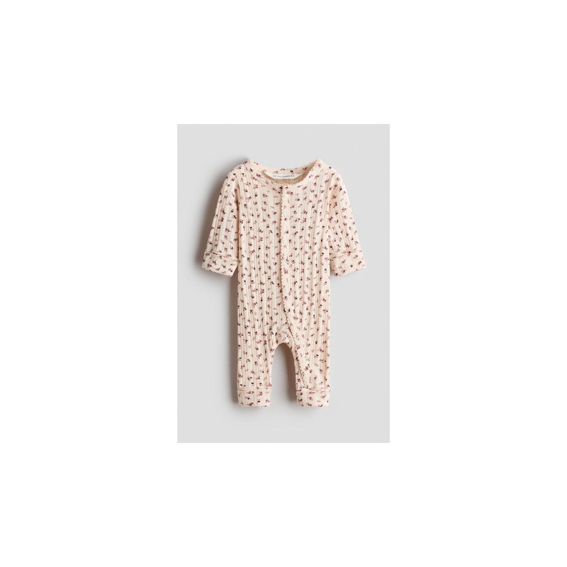 H&M - Overal z ažurové bavlny - Krémová/Květiny