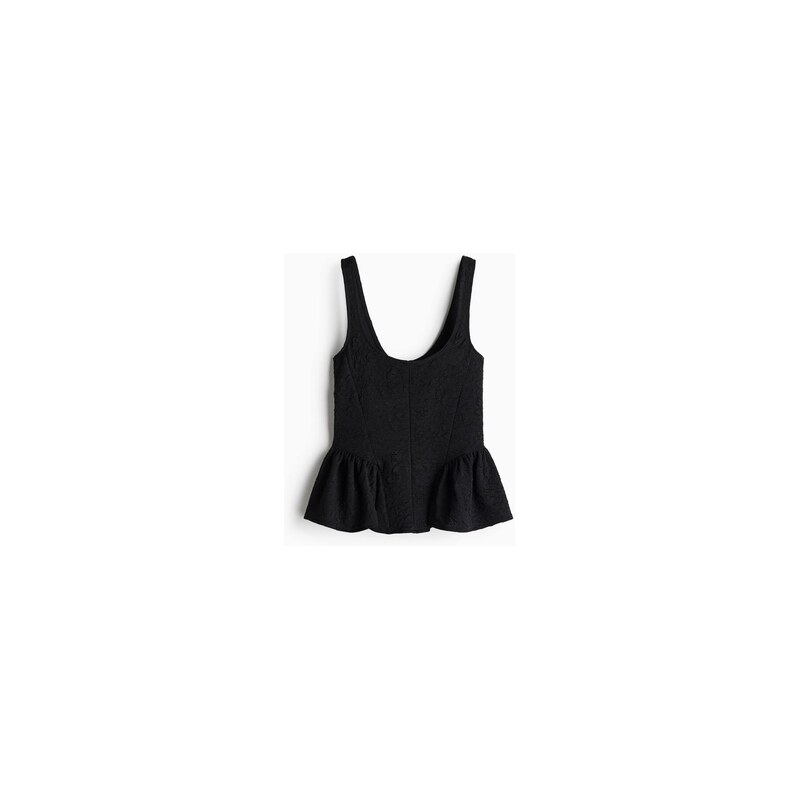H&M - Top peplums texturou - Černá