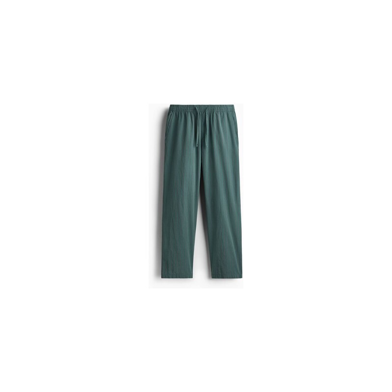 H&M - Popelínové kalhoty Relaxed Fit - Tlumená Tyrkysová/Pruhy