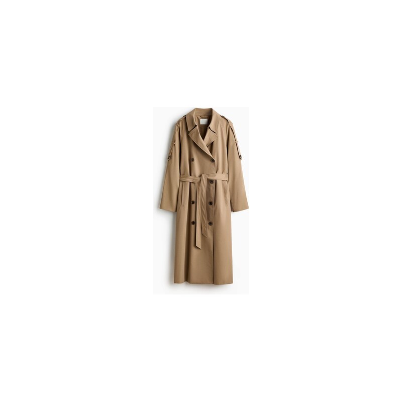H&M - Dvouřadový trenčkot - Tmavě Béžová