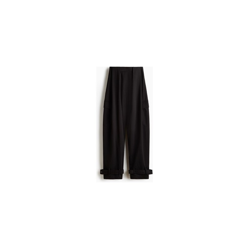 H&M - Kalhoty se sklady - Černá