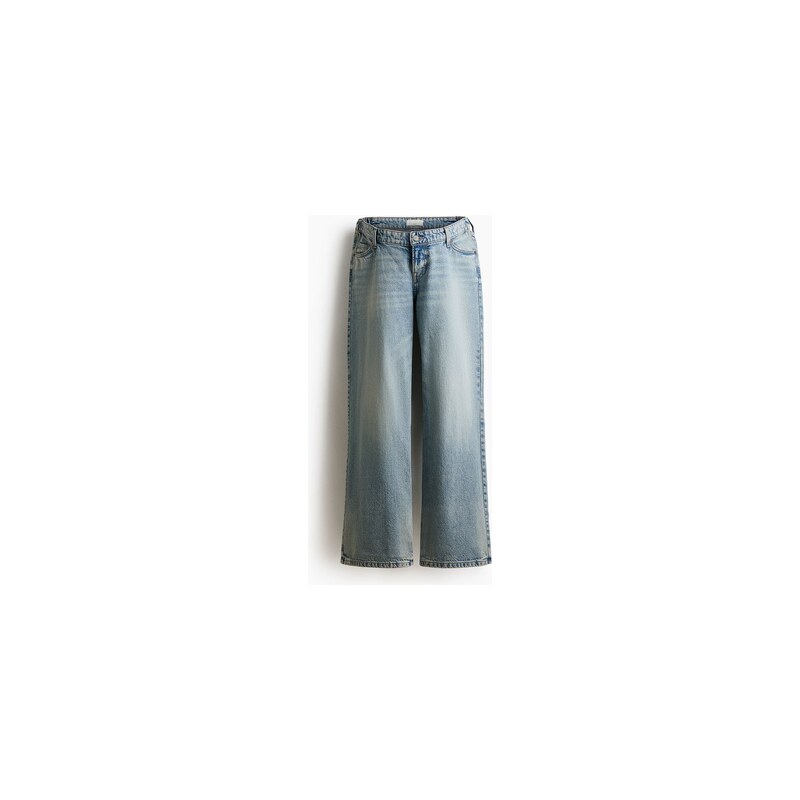H&M - MAMA Wide Low Jeans - Světlý Denim Blue