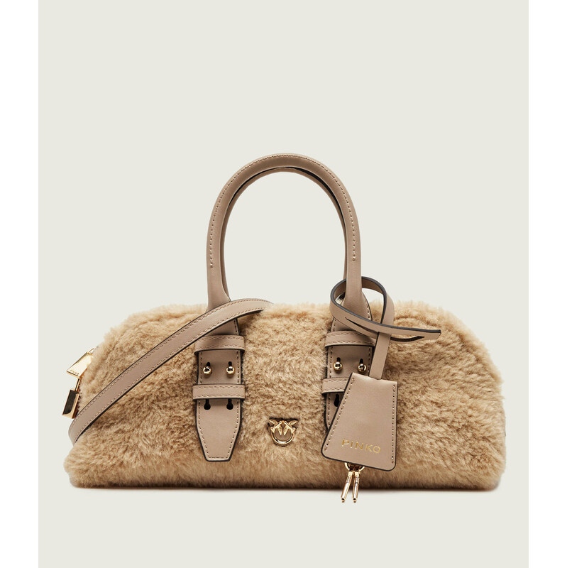 Pinko Kufřík Bowling Bag Horizontal Imitati | shearling s