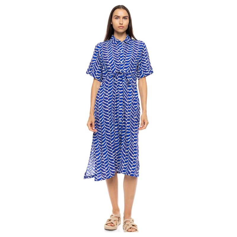 Pink Label Letní šaty BEACHWEAR AEGEAN WAVE modrá