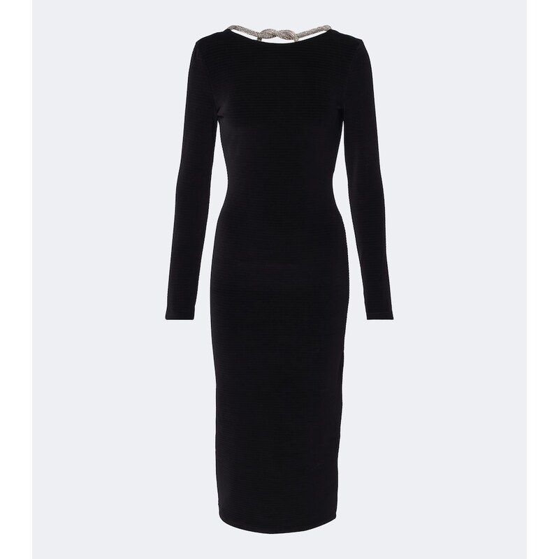 Balmain Embellished cotton-blend midi dress