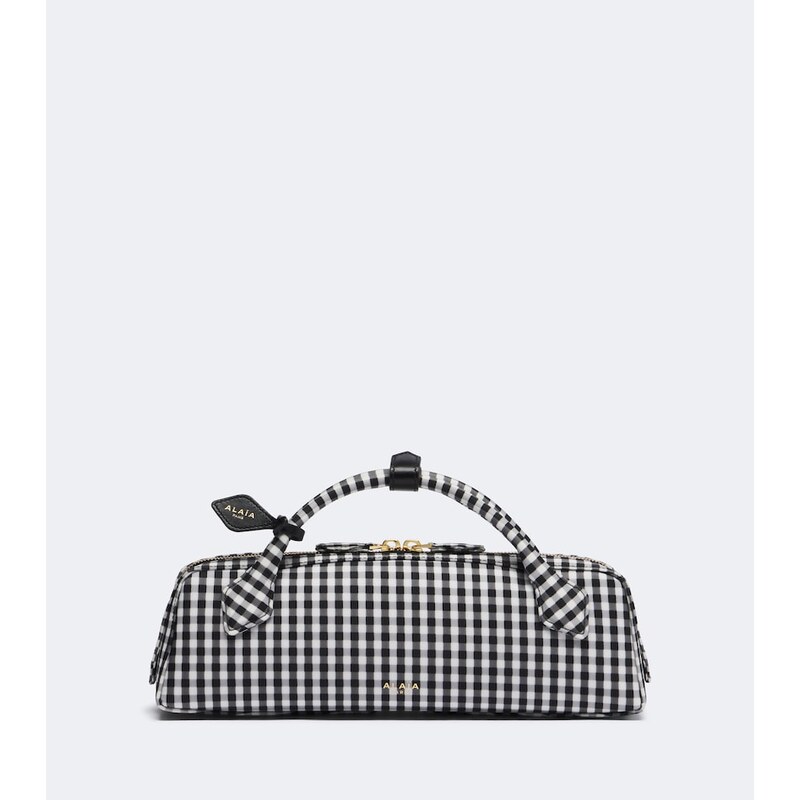 Alaïa Le Teckel gingham top-handle bag