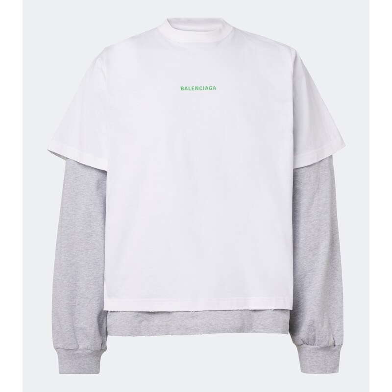 Balenciaga Layered cotton jersey T-shirt