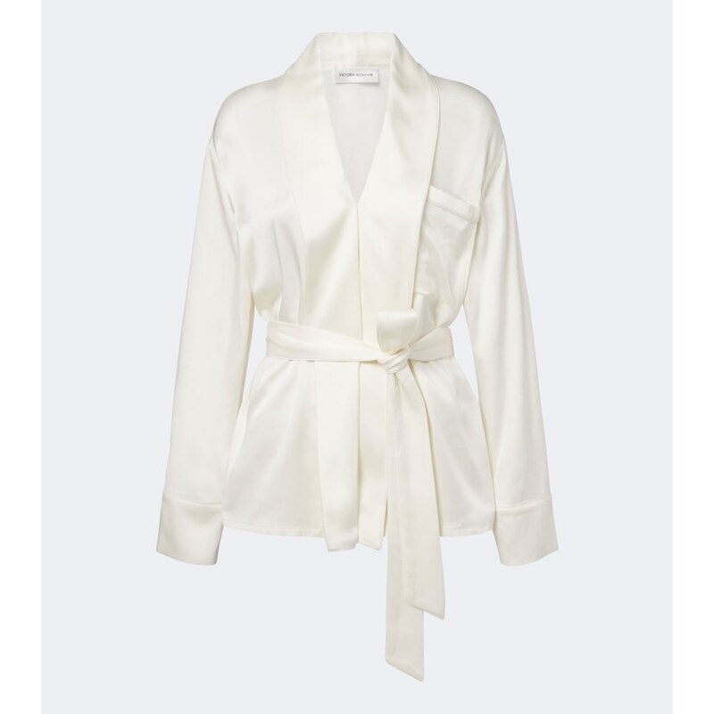 Victoria Beckham Alba belted satin blouse