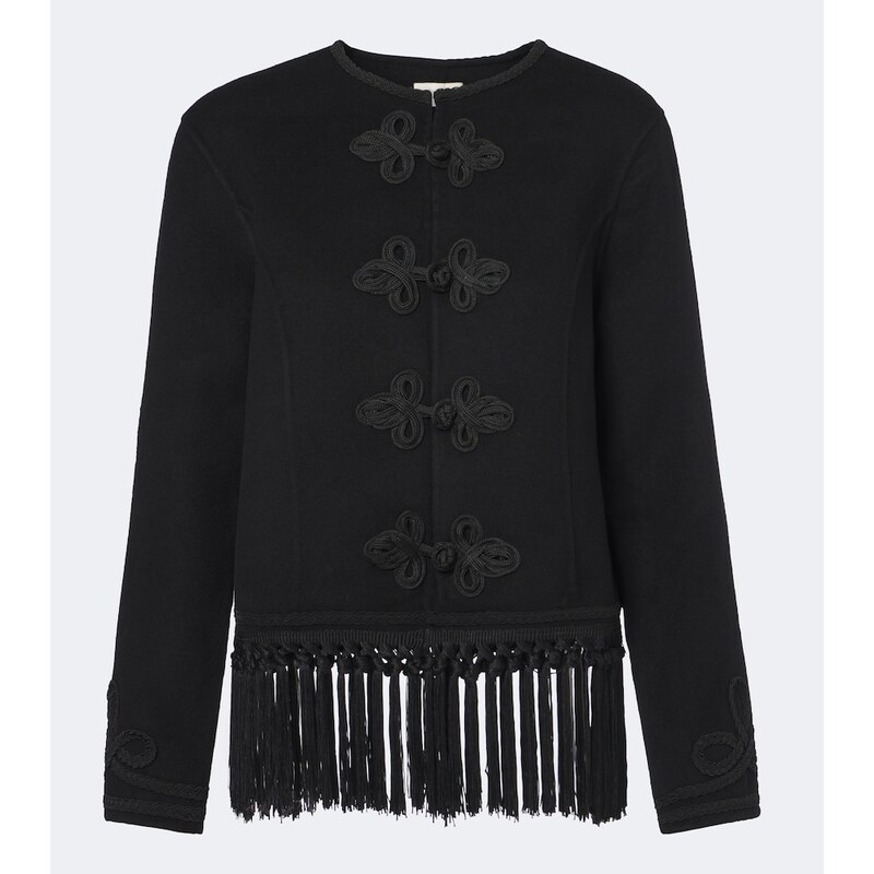 Rixo Inga fringed wool-blend jacket