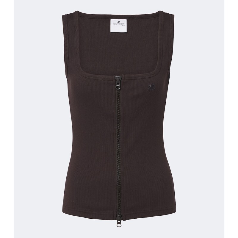 Courrèges Zip-up cotton tank