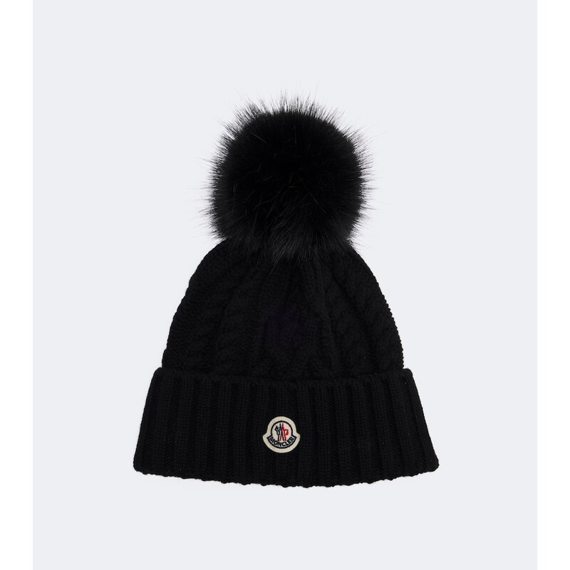 Moncler Logo wool and cashmere beanie