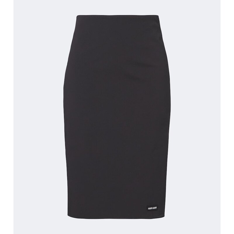 Miu Miu Cotton-blend poplin pencil skirt