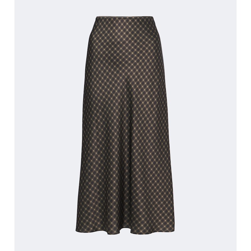 Vince Plaid satin slip skirt