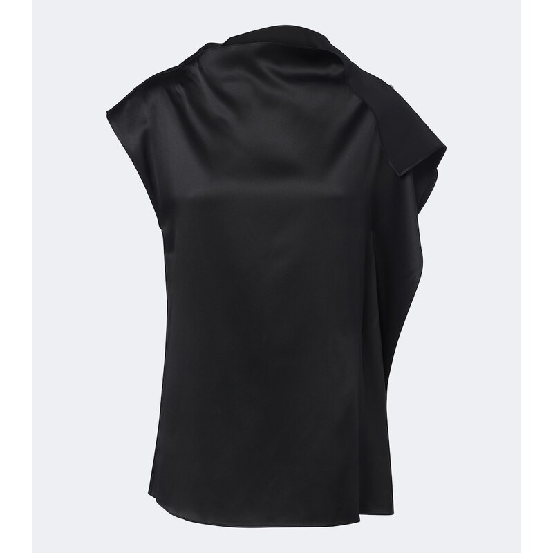 Sportmax Ruffled silk satin top