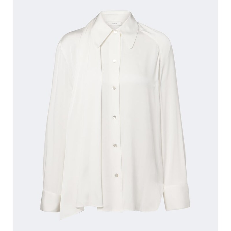 Vince Draped silk-blend satin blouse