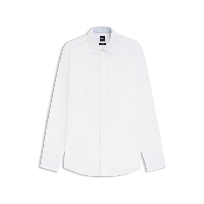 BOSS Slim-fit shirt in easy-iron stretch-cotton poplin