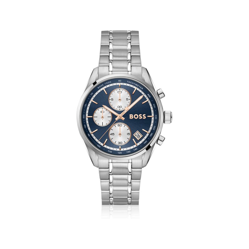 BOSS Grand Prix stainless-steel watch with blue dial