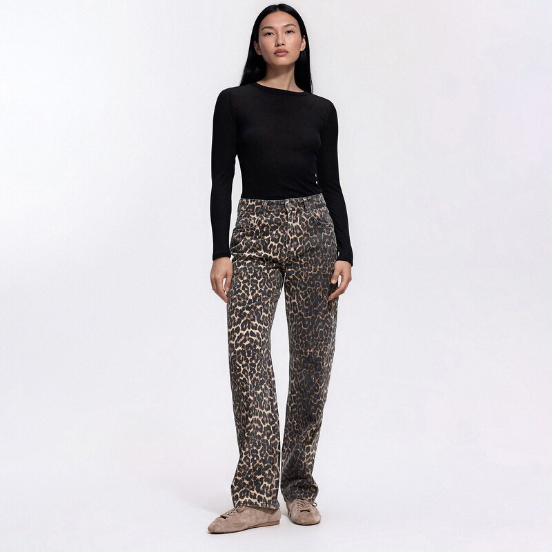 Reserved - LADIES` JEANS TROUSERS - hnědá