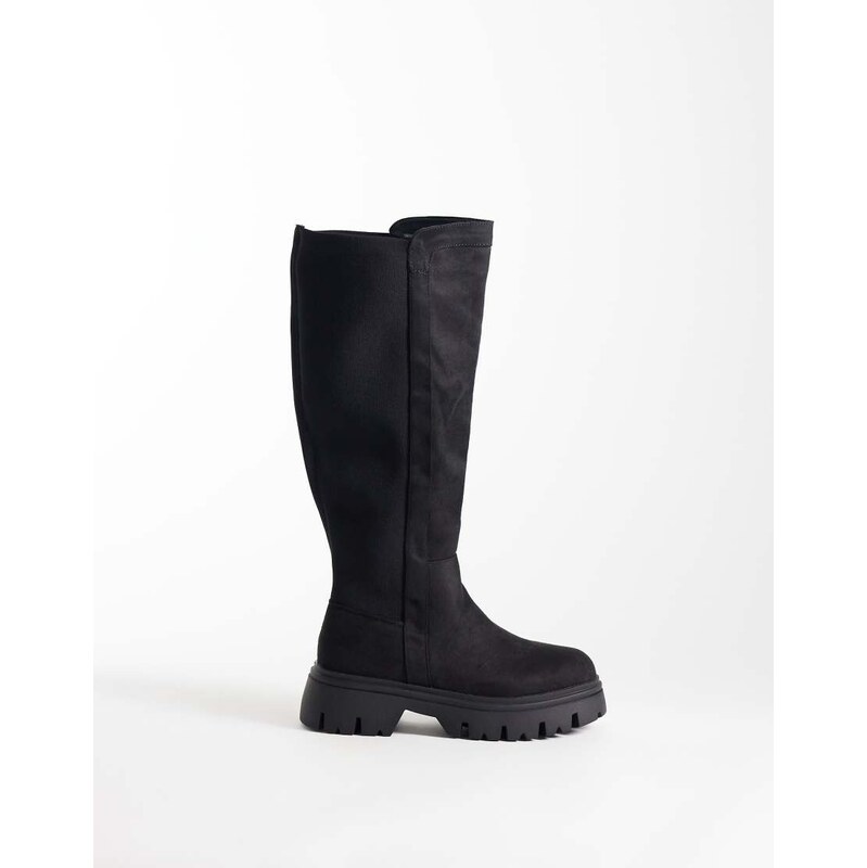 SEQWL Twirl chunky knee boots in black
