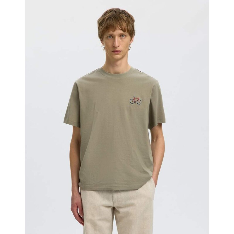 Selected T-shirt in vetiver 2-Green