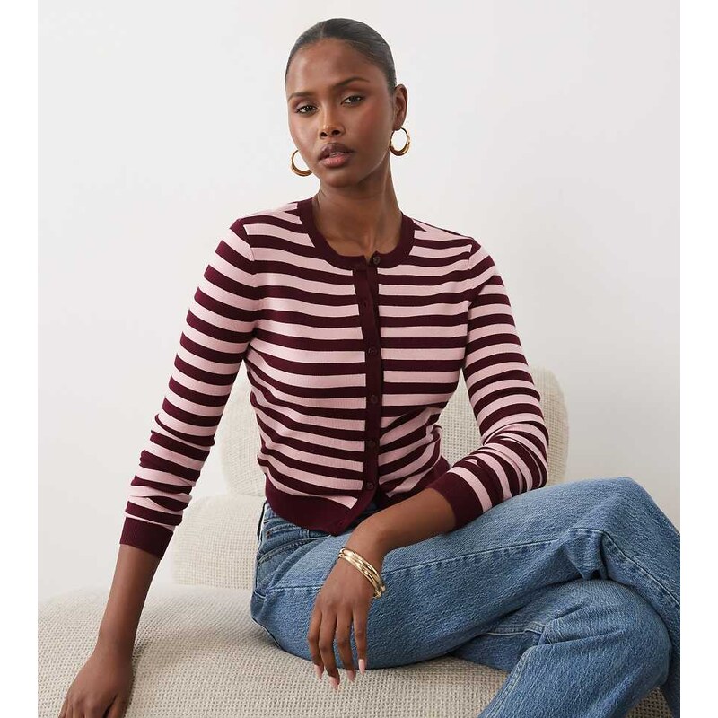 The Frolic exclusive button through cardigan in pink and