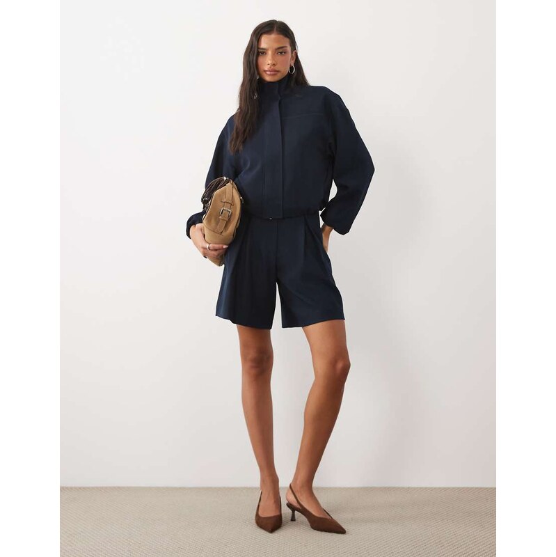 4th & Reckless tailored longline shorts co-ord in navy