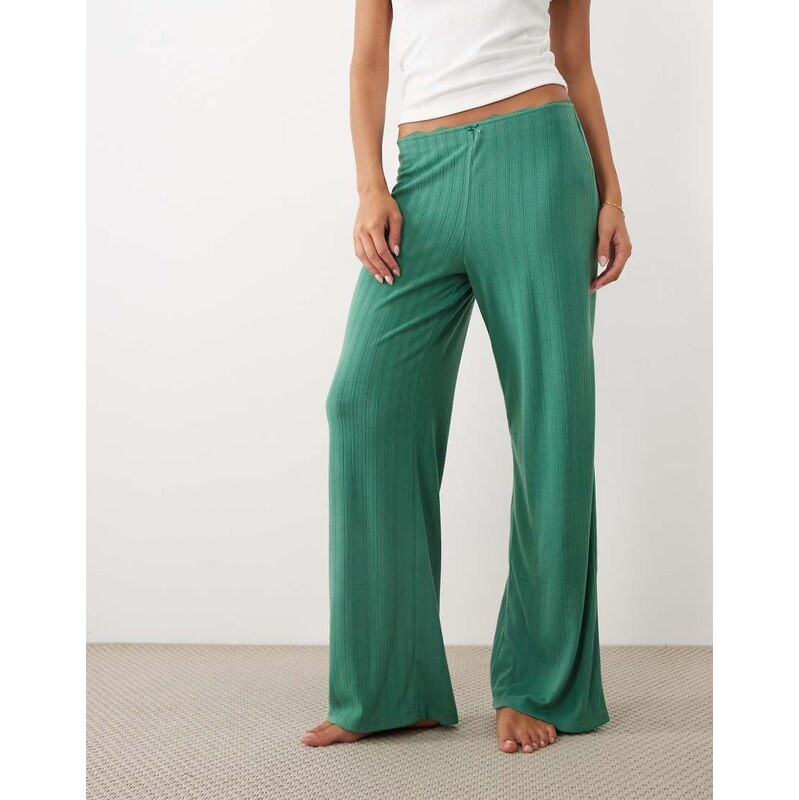 Abercrombie & Fitch pointelle pyjama trousers in green