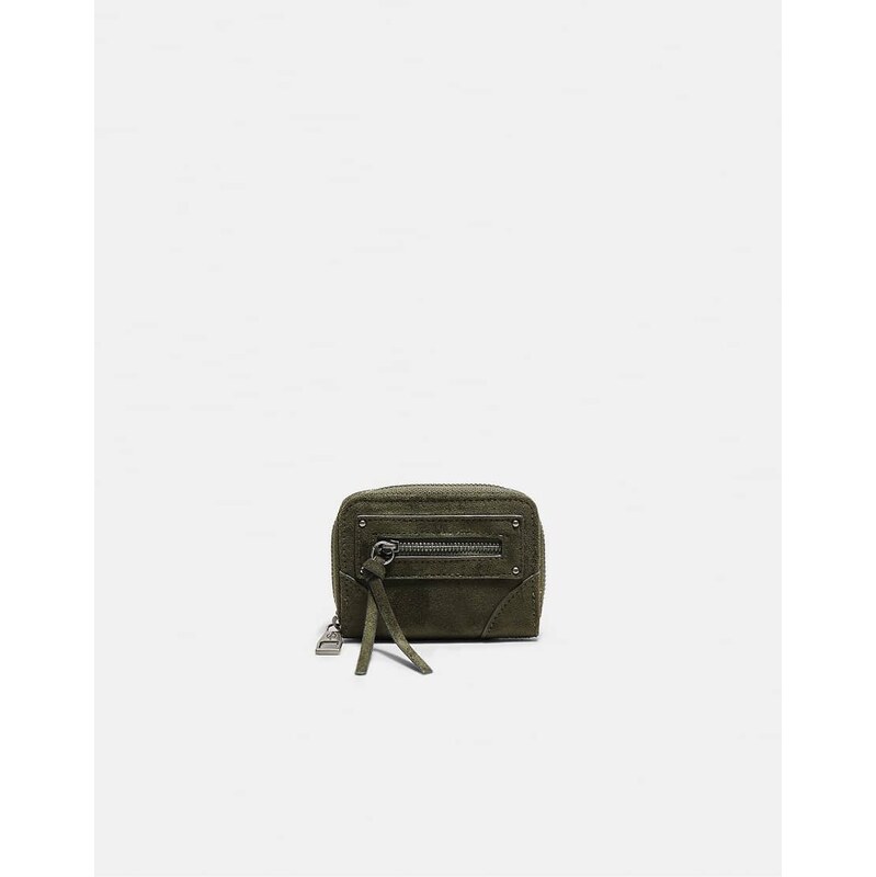 Stradivarius Compact card holder purse with zip pocket detail in