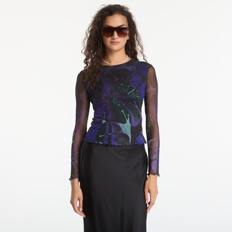 Tričko Desigual Dots Leaf Lacroix T-Shirt Blue XS