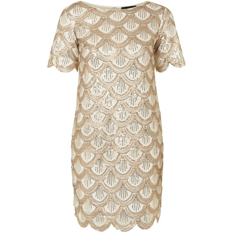 Topshop **Scallop Sequin Shift Dress by Rare