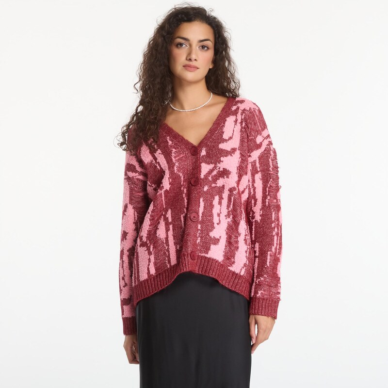Svetr Desigual Jakee Pullover Red XS