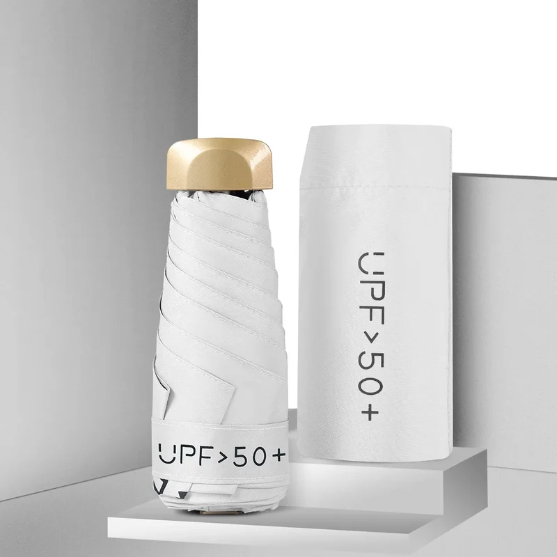 Shimia Skládací cestovní mini deštník UPF 50 Šedý