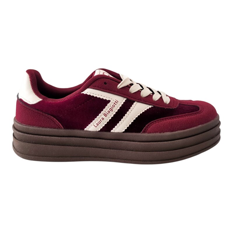 Vínové tenisky Laura Biagiotti Suede Bordo