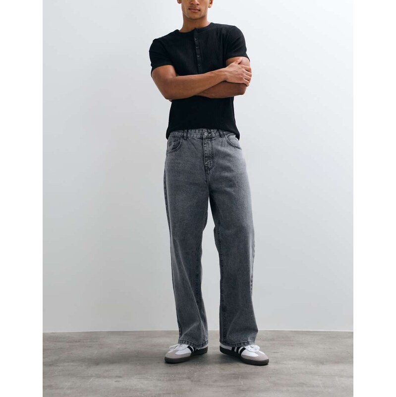 Prohibited relaxed fit jeans in washed grey