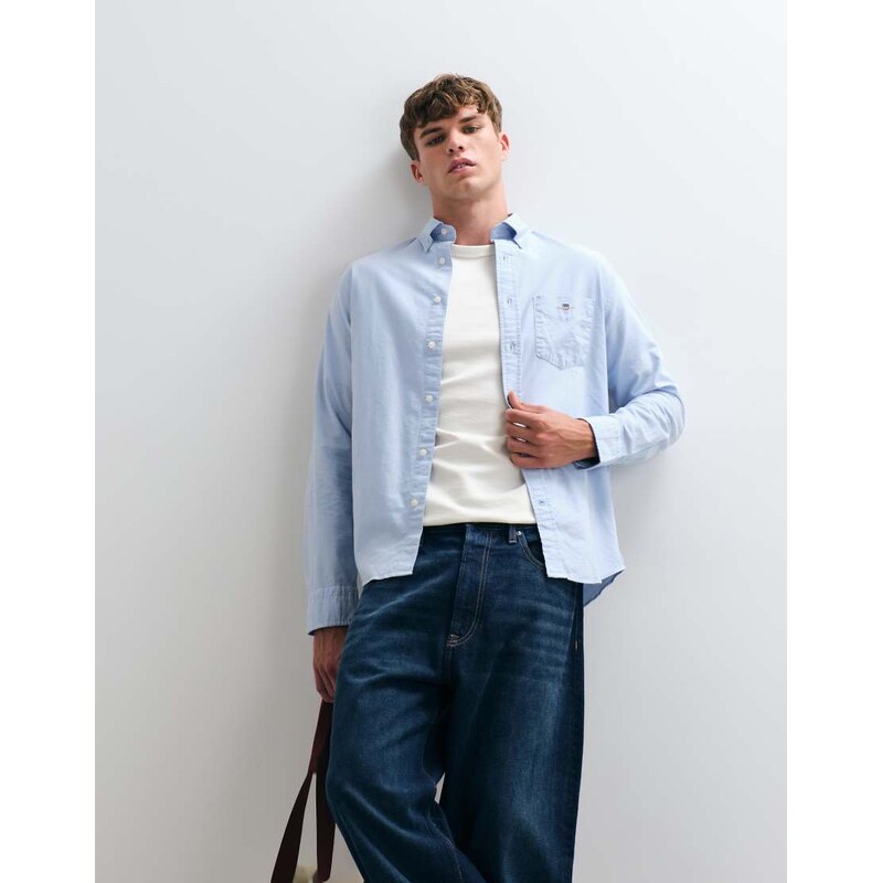 Gant regular fit classic oxford shirt in light blue