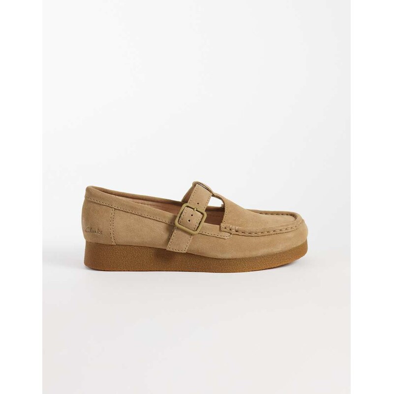 Clarks Originals Wallabee EVO Bar shoes in dark sand suede-Brown
