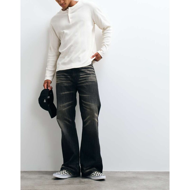 Cheap Monday Boo bootcut jeans in vintage black wash