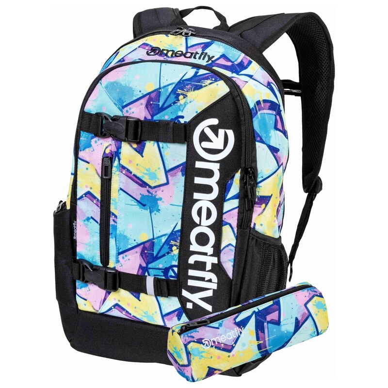 Meatfly batoh Basejumper Graffity 22 L | Šedá