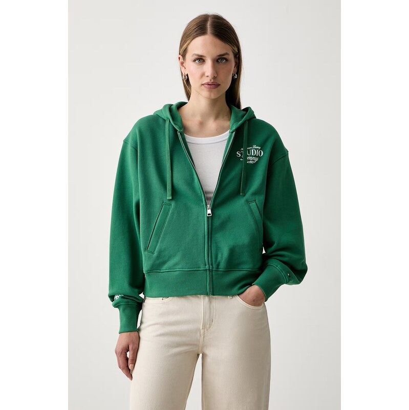 Tommy Hilfiger mikina s kapucí dámská s bavlnou