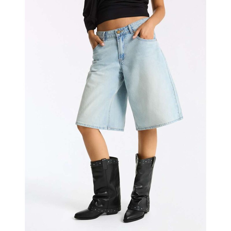 Bershka Cowboy trouser boots in black