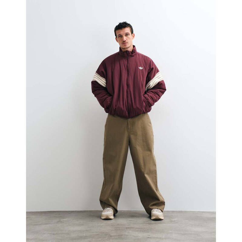 adidas Originals team jacket in burgundy-Red