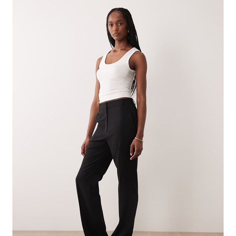 ASOS DESIGN Tall tailored slim straight trousers in black